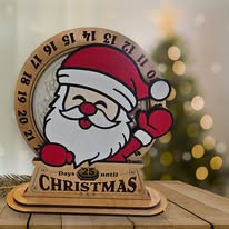 Layered Santa Christmas countdown decoration with numbered days